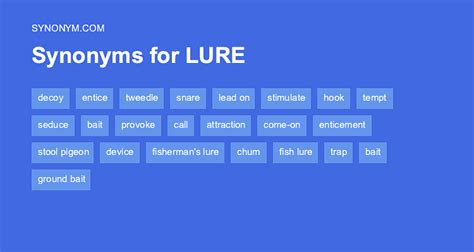See examples for synonyms. . Lure syn